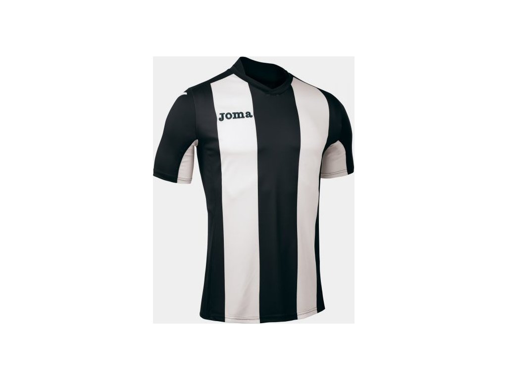Futbalový dres T-SHIRT VERTICAL STRIPED BLACK S/S