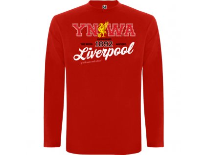 Pánske tričko dlhý rukáv Liverpool YNWA, červené