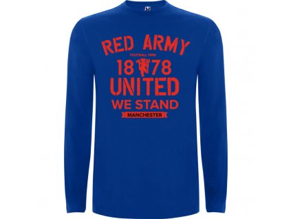 Pánske tričko dlhý rukáv red army, kráľovsky modré