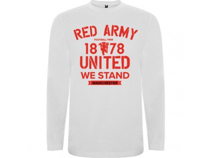 Pánske tričko dlhý rukáv red army, biele