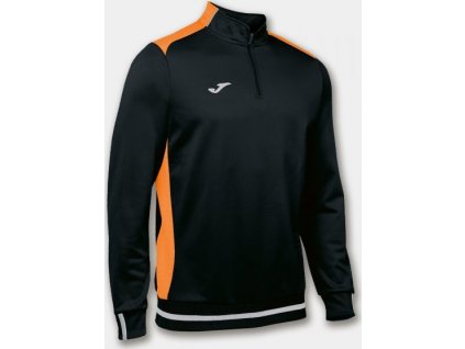 Mikina CAMPUS II SWEATSHIRT 1/2 ZIPPER BLACK-ORANGE FLUOR