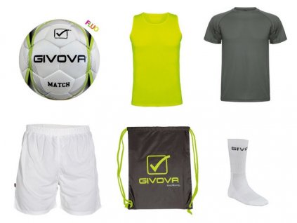 Tréningový box superfutbal summer, 6 kusový, tmavo siva / žltá neónová