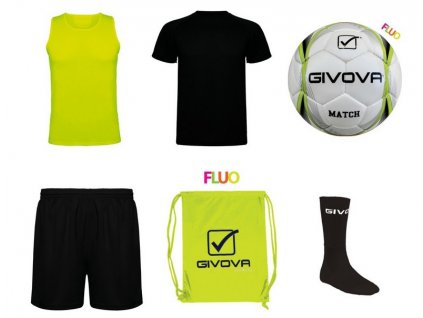Tréningový box superfutbal summer, 6 kusový, žltá neónová / čierna