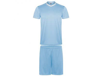 Detský futbalový set dres + šortky United, svetlá modrá / biela, veľkosť M