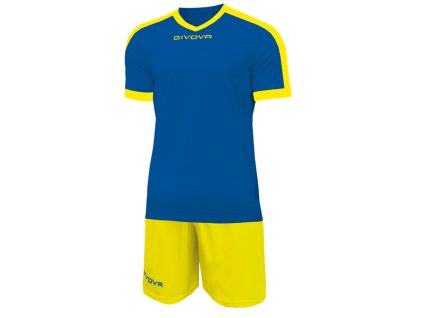 Futbalový set  dres + šortky  Givova Kit Revolution, modrá / žltá, veľkosť 2XS
