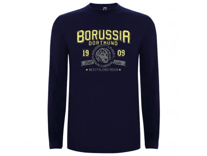Pánske tričko dlhý rukáv Borussia, tmavo modré, veľkosť XL