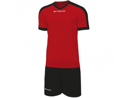 Futbalový set  dres + šortky  Givova Kit Revolution, červená / čierna, veľkosť 4XS