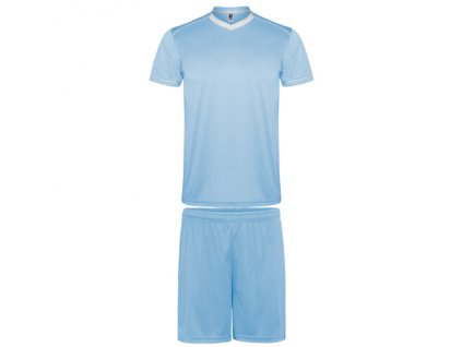 Detský futbalový set dres + šortky United, svetlá modrá / biela, veľkosť L