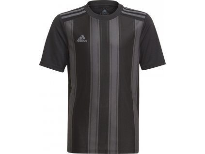 Detský futbalový dres adidas Striped 21 Jersey čierno-šedý GN7634