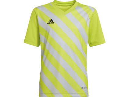 Detský futbalový dres adidas Entrada 22 Graphic Jersey žlto-sivý HF0133