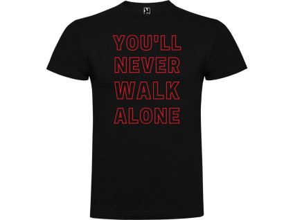 Pánske tričko Walk Alone - red, čierna