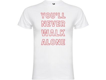 Pánske tričko Walk Alone - red, biela