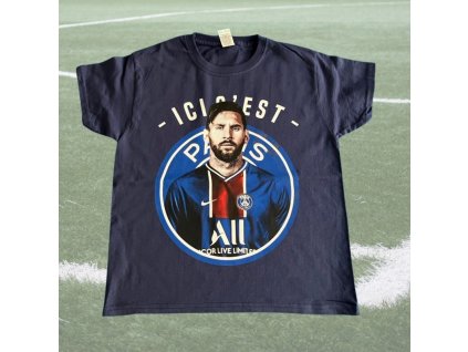 Detské tričko Messi PSG, tmavomodrá, veľkosť 128cm
