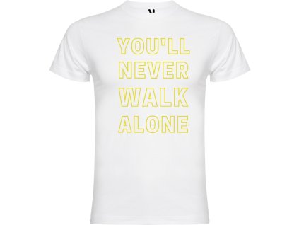 Pánske tričko Walk Alone - yellow, biela
