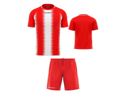 Pánsky futbalový set Givova Stripe, červená/ biela