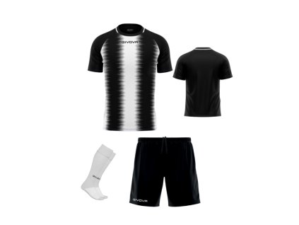 Futbalová sada Givova Kit Stripe pre celé mužstvo, od 12 ks, biela/ čierna