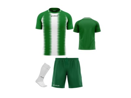 Futbalová sada Givova Kit Stripe pre celé mužstvo, od 12 ks, zelená/ biela