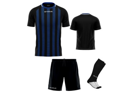 Futbalová sada Givova Kit Tratto pre celé mužstvo, od 12 ks, čierna/ modrá