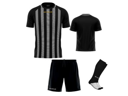 Futbalová sada Givova Kit Tratto pre celé mužstvo, od 12 ks, čierna/ biela