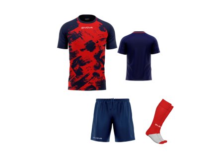 Futbalová sada Givova Kit Art pre celé mužstvo, od 12 ks, červená/ tmavomodrá