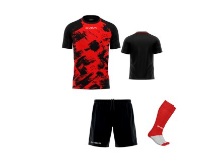 Futbalová sada Givova Kit Art pre celé mužstvo, od 12 ks, červená/ čierna