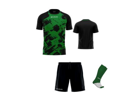 Futbalová sada Givova Kit Art pre celé mužstvo, od 12 ks, zelená/ čierna