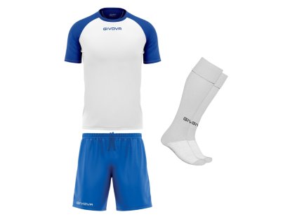 Futbalová sada Givova Kit Capo pre celé mužstvo, od 12 ks, biela/ modrá