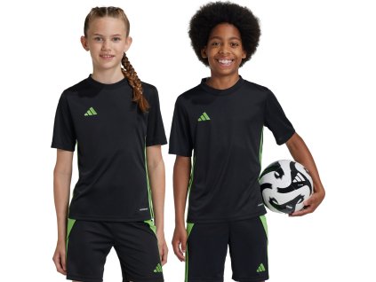 Detský futbalový dres adidas Tabela 23 čierno-limetkový  JJ1155 (Veľkosť 164 cm)