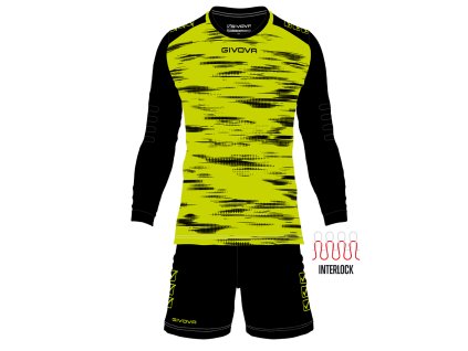 Brankársky set dres + šortky Givova Difesa, jasná zelená / čierna, veľkosť 2XL