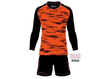 Brankársky set dres + šortky Givova Difesa, oranžová / čierna, veľkosť 2XL