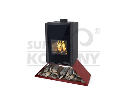 Krbová kamna FLAMINGO DELUXE ® SENAI, červená