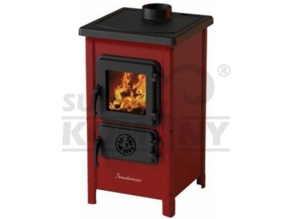 Krbová kamna MBS SD HAPPY - červená 6,1 kW