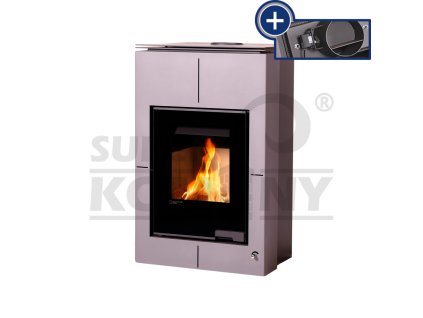 Krbová kamna AQUAFLAM VARIO ® SAPORO 11/7kW šedá, elektronická regulace