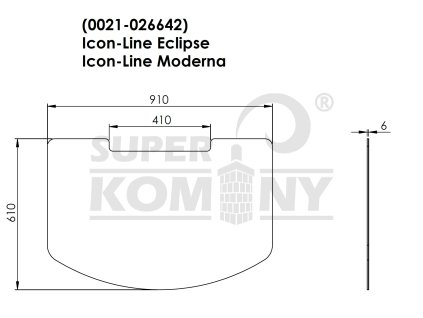 Sklo před kamna pro ICON-LINE ECLIPSE / MODERNA