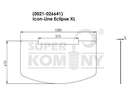 Sklo před kamna pro ICON-LINE ECLIPSE XL