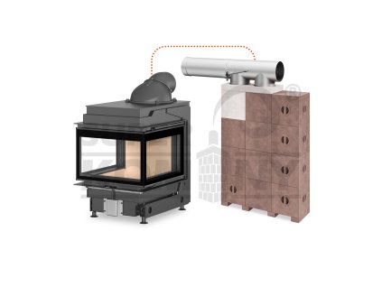 DYNAMIC U 3G 56.44.57.21 K1A - třístranná kamnová vložka s akumulačním modulárním systémem AMS