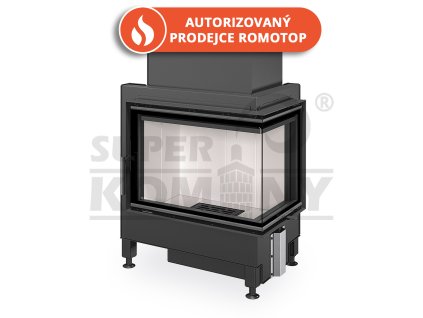 HEAT R 4G S 65.51.40.24 - rohová krbová vložka - Pravé provedení, šedý Igniton