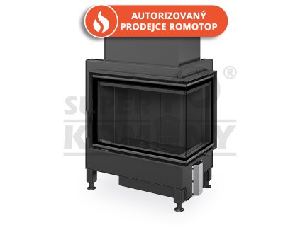 HEAT R 4G S 65.51.40.26 - rohová krbová vložka - Pravé provedení, černý Igniton