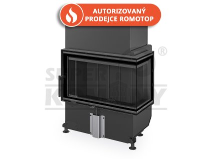 HEAT R 4G S 70.44.33.26 - rohová krbová vložka - Pravé provedení, černý Igniton