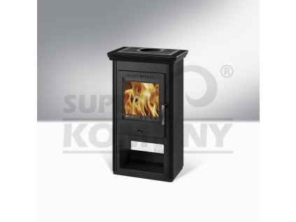 BORGHOLM black enameled sides black ceramic cornice black