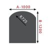 Sklo pod kamna - FLAMINGO Oblouk 1000x1200 mm / R725 / 6 mm