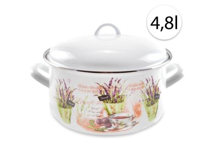 47509 perfect home 13469 smaltovany hrniec 22cm 4 8l pokrievka levandula