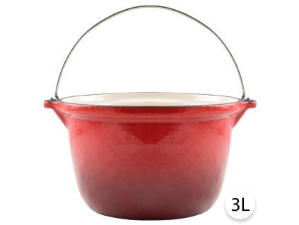 51505 perfect home liatinovy kotlik na gulas smaltovany 3l cerveny 13251
