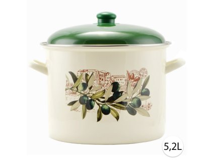 52159 perfect home smaltovany hrniec 5 2l s pokrievkou 22cm bielo zeleny 14832