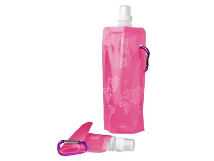 Vapur 2158 Přenosná, nerozbitná láhev s karabinou 480 ml, růžová