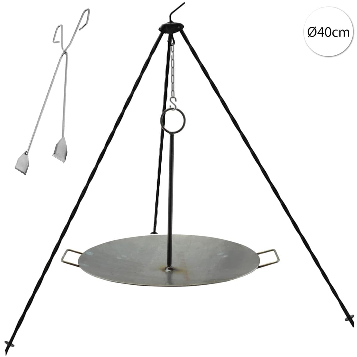 Perfect Home Gril-Set-4 Grilovací sada 3ks – trojnožka/deska/kleště