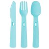 GASTROSTAF 232668 Plastový príbor lyžica, vidlička, nôž 16cm, modrá, 3 ks (3)