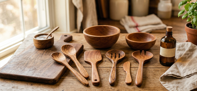 Ako sa správne starať o drevený riad a kuchynské náradie