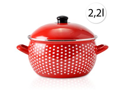 47398 perfect home 72080 smaltovany hrniec 16cm 2 2l pokrievka cerveny