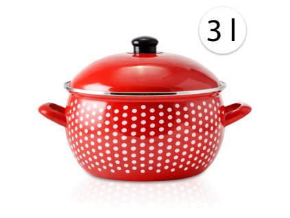 47401 perfect home 33003 smaltovany hrniec 18cm 3l pokrievka cerveny